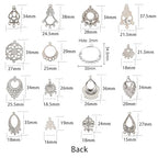 SUNNYCLUE 1 Box 64Pcs 16 Style Tibetan Earring Chandelier Charms Connector Linking Charm Findings Jewelry Making for Earring Drop and Charm Antique Silver Components - color: 64pcs 16 Styles Antique Silver