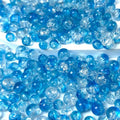 300pcs Crackle Glass Beads, 6mm and 8mm Blue Crystal Glass Beads Round Loose Spacer Bulk Beads for DIY Craft Earring Necklace Bracelet Jewelry - color: Blue