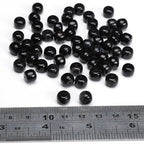 BEADIA Natural Black Onyx Flat Cut Round Drum Stone 8mmx7mm Loose Semi Gemstone Beads for Jewelry Making 38cm - color: Black Onyx