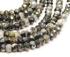 Perlin Agate & Jasper Gemstone Strand Beads 4 mm Rondelle 110 Pieces Jewellery Beads Semi-Precious Stone for Jewellery Necklace Bracelet Earrings (Black Jasper) - color: Black jasper