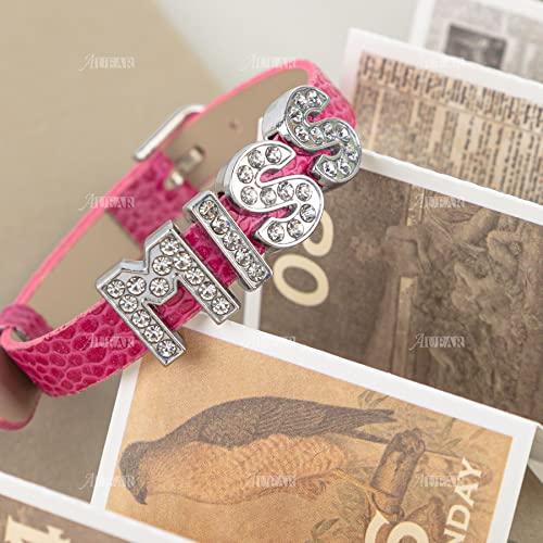 AUEAR, 130 Pack Silver A-Z 8mm Full Rhinestone Slide Crystal Alphabet Letter Charm Alloy for Bracelets Necklace Wristbands DIY Jewelry Making - color: Silver, size: 130 Pack
