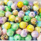 Mixed Lots Shiny AB Color Acrylic Bead DIY Beading Hairband Bracelets Necklace Craft Embelishment (Mixed Colors-Milk) - color: Mixed Colors-milk
