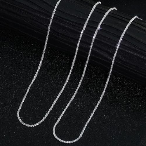 Gold Layered Necklaces for Women, 14K Gold Plated Dainty Gold Chain Choker Necklace Stack, Herringbone Gold Necklaces Set - color: silver-2-Shiny