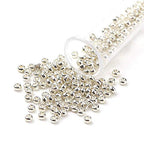 Craftdady 8/0 Metallic Silver Round Glass Seed Beads 3mm Grade A Tiny Loose Pony Spacer Beads About 1111Pcs for Jewelry Making Hole: 1mm - color: Metallic Silver, 3x2mm