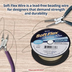 Soft Flex 49 Strand Beading Wire - Medium 0.19 Diameter - 100 Feet Nylon Design Wire - style: Bone