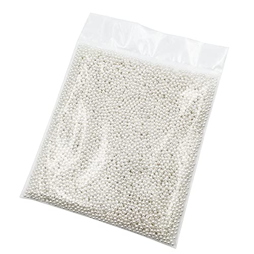 INSPIRELLE 7000pcs 4mm White Art Faux Pearl Beads ABS Round Loose Spacer Beads for DIY Craft Necklaces Bracelets Jewelry Making - color: White, size: 4mm