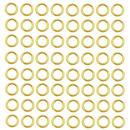 150 pcs Gold Plated Stainless Steel Split Rings Jump Rings Connector Rings for Jewelry Making Necklaces Bracelet Earrings Keychain DIY Craft (13300-Gold, 7mm) - size: 7mm