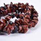 5-8mm 34 inches Natural Crystal Mahogany Obsidian Stone Beads for Jewelry Making Tumbled Drilled Irregular Gravel Gemstones Chips Stone Beads by Strand - color: Mahogany Obsidian