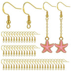 Sterling Silver Earring Hooks, 120 PCS 14K Gold Plated Fish Hook Earrings for Earring Making Supplies Kit, Jewelry Making Supplies for DIY Earrings Hypoallergenic Ear Wires Fish Hook - color: 14K Gold