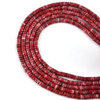 190pcs 4x2mm Red Natural Sea Sediment Imperial Jasper Heishi Disc Rondelle Spacer Stone Semi Precious Gemstone Loose Beads for Jewelry Making 15 Inch - color: Red Imperial, size: 4x2mm