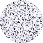 100Pcs Letter Beads - 4x7mm White Round Acrylic Alphabet Beads for Jewelry Making DIY Bracelets, Necklaces & Key Chains - color: A 100Pcs