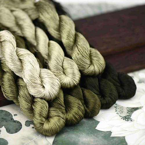 Natural 100% Silk Thread, Handmade Embroidery Thread Silk Floss 8 Colors 110m Each (61) - color: 61