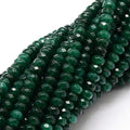 Perlin Agate & Jasper Gemstone Strand Beads 4 mm Rondelle 110 Pieces Jewellery Beads Semi-Precious Stone for Jewellery Necklace Bracelet Earrings (Dark Green Agate) - color: dark green agate