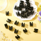 FASHEWELRY 30Pcs Acrylic Letter N Beads with Large Hole Big Plastic Letter Blocks European Beads 3D Letters Chunky Vowel Initial Alphabet Bead for Key Chains Necklace DIY Arts Craft Projects - color: Black, size: N