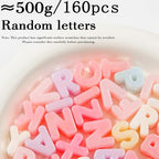 500Gram/160pcs Large Letter Beads Big Chunky Letter Bead A-Z Acrylic Alphabet Bubble Beads for Paracord Bead Bag Charm Keychains Crafts Education Leaning (ab Pink)