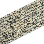 150pcs 2x4mm Natural Dalmation Jaspers Tube Shape Beads Loose Flat Round Cylinder Flat Spacer Green Stone Beads for Bracelet Earrings Jewelry Making - color: Dalmatian Jasper, size: 2x4mm Tube shape