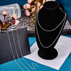 Elecrelive 925 Sterling Silver Box Chains 0.5mm Wide Thin Necklace Link Chains Permanent Jewelry for Men Women Necklace Bracelet DIY Making - color: Silver-Box Chain