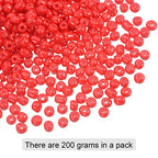 HARFINGTON 2000Pcs Small Glass Beads 6/0 4mm Loose Tiny Round Small Beads for Bracelet Earring Rings Jewelry Making, Red - color: Red