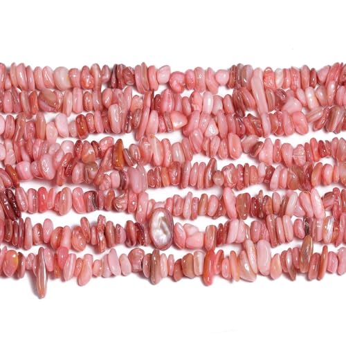 Chip Shell, 260pcs 5-8mm Irregular Shell Beads with Holes, Pink Shell & Rose Quartz Like Chip Beads for Jewelry Making - color: Pink
