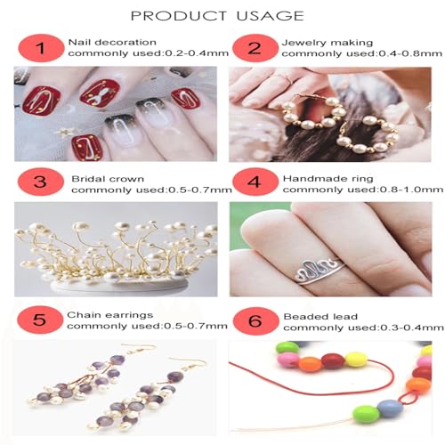 3-roll, Copper Wire, Beaded Wire for Jewelry Production, Jewelry Line, Bendable Curve (26 Gauge) - size: 26 Gauge