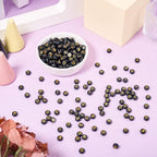 FASHEWELRY 500Pcs Acrylic Vowel Letter Beads 7x3.5mm Black Golden Alphabet Beads Flat Round Letter AEIOU Initial Bead for Jewelry Making Name Bracelets Necklaces Key Chains - color: Round Vowel