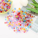 950 Pcs Colourful Acrylic Round Beads, Matte Colorful Frosted Beads, Transparent Frosted Beads for Jewellery Making DIY Necklaces Bracelet (Matte Transparent Colourful/Mixed) - color: Matt transparent colourful / mixed