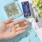 SUNNYCLUE 1 Box 60pcs Pinch Bail Earring Hooks Earring Hooks Findings 304 Stainless Steel Metal Silver Gold Fish French Ear Wires with Bails Clasp for Jewelry Making Women Christmas DIY Gifts Supply - style: Earring Hook 3