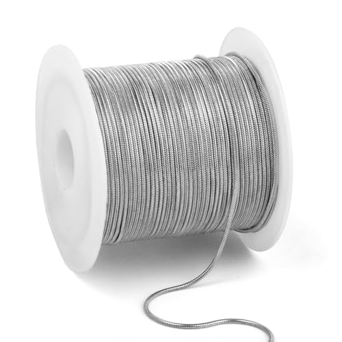 33 Feet Stainless Steel Snake Chains Roll, 1mm 304 Stainless Steel Round Snake Chain Bulk Spool for Jewelry Making DIY Craft - color: 1mm Stainless Steel Round Snake Chains