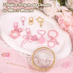 Ecoofor 249Pcs Keychain Making Kit for Kids & Adults – Includes 15 Keychain Clips, 16.4 Feet Chains, 100 Charms, Beading Accessories, Jewelry Pliers – DIY Bag Charms & Jewelry Craft Kit Supplies - color: Elegant Pink Set
