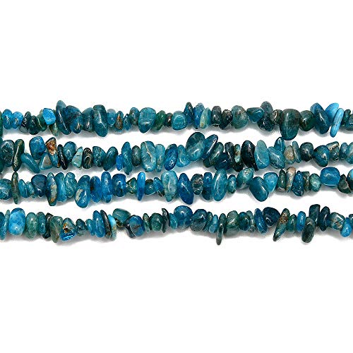 PLTbeads 5-8mm Natral Healing Gemstone Waist Bracelets Necklace Kit Irregular Stone DIY Crafts Design Jewelry Making 1 Strand per Bag Approxi 34 inch (Blue Apatite Chips) - color: Blue Apatite Chips