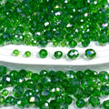 1040pcs 4/6/8mm Glass Beads Green AB, Faceted Crystal Loose Rondelle Beads for Jewelry Making Bracelets Necklaces Suncatchers Plants Succulent DIY Crafts - color: Green AB