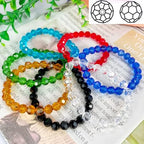 Crystal Glass Beads 200 Pieces 6mm Round Faceted Glass Spacer Beads for Jewelry Making Bracelet Earring Necklace DIY Craft Supplies(Amber) - color: Amber, size: 6mm