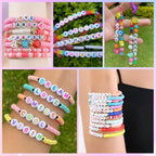 300Pcs Colorful Letter Beads S 4X7mm Single Round Alphabet Beads for Friendship Bracelets Making - color: Round - S