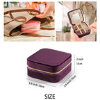ZPROW Plush Velvet Travel Jewelry Case, Travel Jewelry Organizer, Jewelry Travel Case, Travel Jewelry Box, Small Jewelry Case, Jewelry Travel Box, Earring Organizer with Mirror - Purple 4packs - color: Velvet 4 Pack - Purple