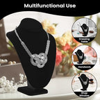 Novel Box Black Velvet Stand Jewelry Necklace Display 7.5x4x11 Inches - Freestanding Travel Necklace Holder Stand - Necklace Mannequin Organizer Stands - Necklace Displays Large - color: Black Velvet, size: Large