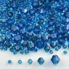 1310pcs Bicone Crystal Glass Beads 2mm 3mm 4mm 6mm 8mm Faceted Crystal Spacer Beads for Bracelets Necklace Pendants Earrings DIY Jewelry Craft Making(Peacock Blue) - color: Peacock Blue