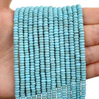 BONNY BOXX 1 Strand (150PCs) Natural 2 * 4mm Blue Turquoise Rondelle Beads, Natural Abacus Disk Stone Beads Loose Spacer Gemstone for DIY Bracelet Necklace Jewelry Making - color: Blue Turquoise, size: 2*4MM