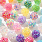 20mm Rhinestone Beads Round Disco Ball Beads Spring Color Chunk Bubblegum Beads for Jewelry Making DIY Craft Supplies(Style-5) - color: style-5