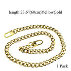 HAHIYO Purse Chain Strap 23.6 inches Yellow Gold for Shoulder Cross Body Sling Handbag Clutch Replacement Strap Comfortable Flat 0.4" Wide 2.4mm Thick Metal 1 Pack - size: Yellow Gold 23.6 inches