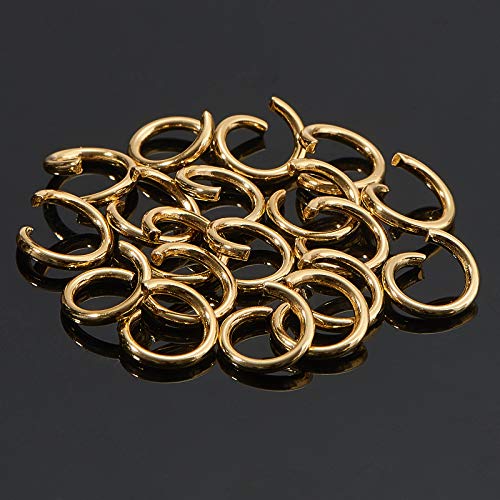 DanLingJewelry 200 pcs 304 Stainless Steel 18 Gauge Open Jump Rings 8mm for Jewelry Making Connectors Jewelry Finding Golden Color - color: 200 pcs - ф8mm δ 1.2mm - Golden