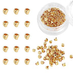 BEADIA 14K Gold Plated Twisted Spacer Beads 3x3mm 50pcs for Jewelry Making Findings Non Tarnish - color: 14K Gold, size: 3x3mm Twisted