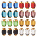 80Pcs Electroplate Glass Beads with Golden Edge, Colorful Oval Crystal Loose Spacer Beads for DIY Bracelet, Earring Jewelry Making Crafts - color: Oval