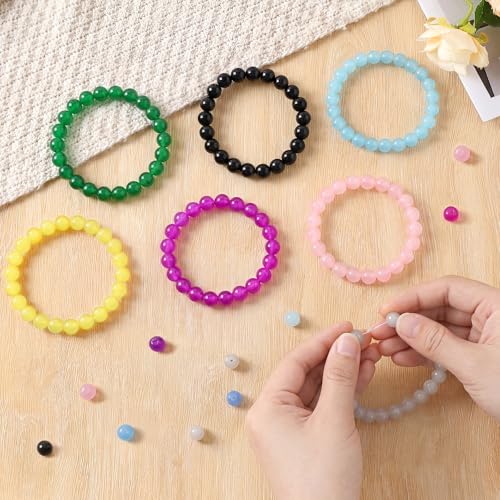 500Pcs Light Blue Glass Beads for Bracelets Necklace, 6mm Round Crystal Beads for Bracelet Jewelry Making Kits Earring Necklaces and DIY Crafts(Light Blue) - color: Light Blue