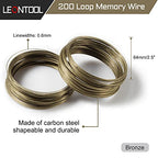 5.5 Inches Memory Wire Cutter for Jewelry Making - Bracelet Making Kit With 200 Bronze Loops - Beading Wire Cuff - color: Bronze