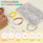 FZIIVQU 1400 Pcs Letter Beads Kit, 28 Styles White Acrylic Alphabet Beads Letter Beads for Jewelry Making wiht Number Beads Heart Beads Friendship Bracelet Kit - color: Black Letter & White Base, size: 6*6mm