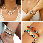 Boutigem 100Pcs Starfish Turtle Beads Turquoise Loose Spacer Beads Summer Ocean Loose Beads 10 Style 13.5-18mm for DIY Earring Bracelet Necklace Keychain Jewelry Making - color: Mixed Color