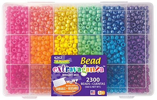 Beadery B6262 The Sparkles Pony Bead Box - approximately 2300 beads - size: 9x6mm