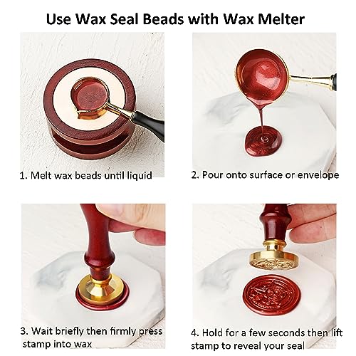 250pcs Burgundy Wax Seal Beads, Andotopee Premium Metallic Wine Red Sealing Wax Pellets for Stamp Seals, Wedding Invitations, Letter Envelopes, Scrapbook DIY Crafts & Formal Documents - color: Wine Red