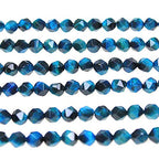 MJDCB Best Sellers Natural Stone Beads Faceted Polygon Sky Blue Tiger Eye Crystal Energy Stone Healing Power for Jewelry Making(8mm) - color: Sky Blue Tiger Eye