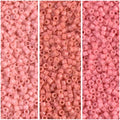 Miyuki Delica Seed Beads Bundle: Size 11/0, Duracoat Opaque Lychee (DB2113), Lt Watermelon (DB2114) & Guava (DB2115) - 3 Tubes of 7.2 Grams ea